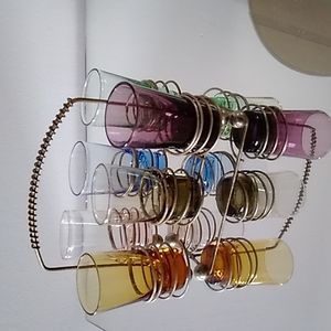 Vintage 50's 60's shot glasses with carrying tray